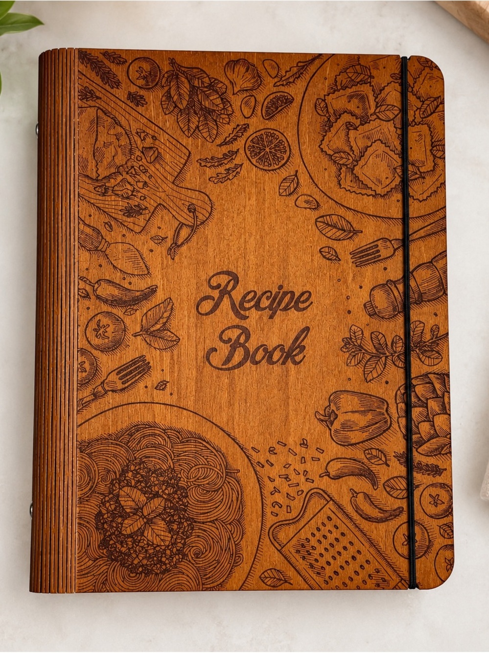 Source Unknown Recipe Book - Brown Woodgrain Cover